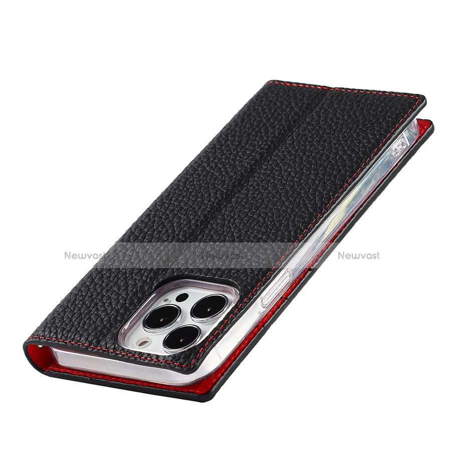 Leather Case Stands Flip Cover L09 Holder for Apple iPhone 13 Pro