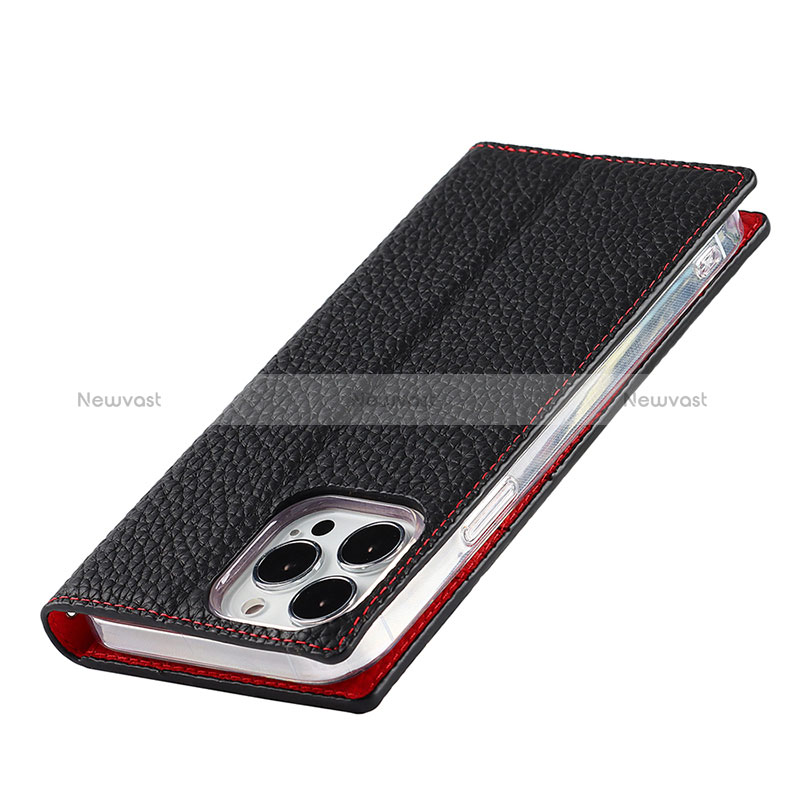Leather Case Stands Flip Cover L09 Holder for Apple iPhone 14 Pro Max