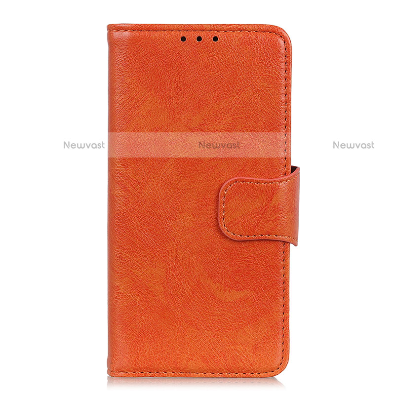 Leather Case Stands Flip Cover L09 Holder for Google Pixel 4a Orange
