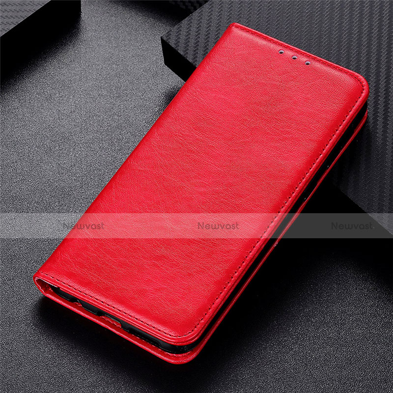 Leather Case Stands Flip Cover L09 Holder for Motorola Moto G 5G Red