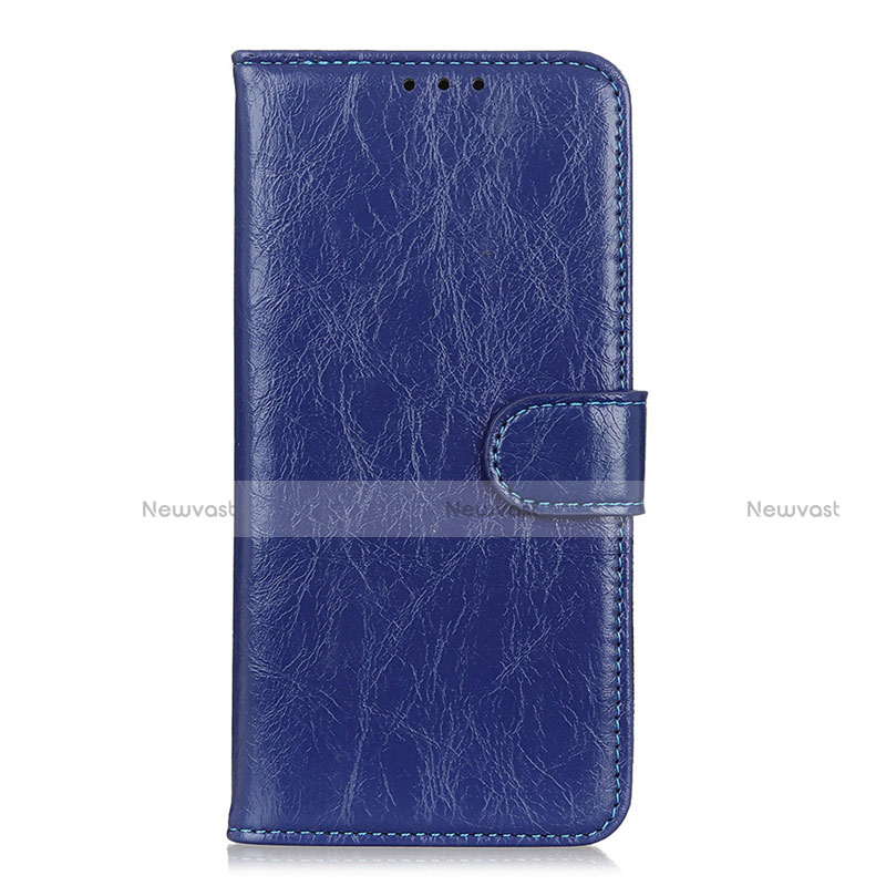 Leather Case Stands Flip Cover L09 Holder for Motorola Moto G Fast Blue