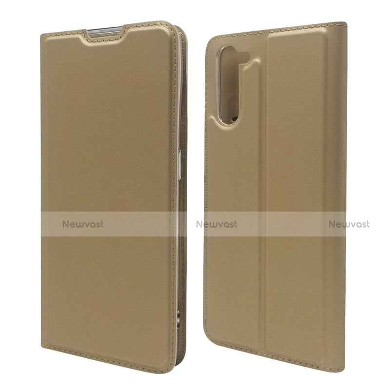 Leather Case Stands Flip Cover L09 Holder for Oppo Reno3 A Gold