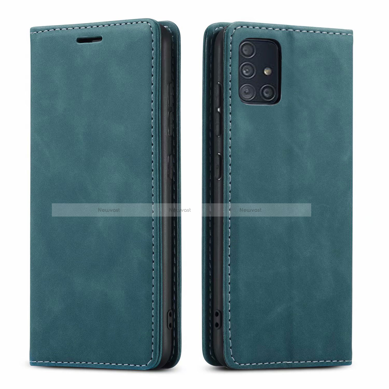 Leather Case Stands Flip Cover L09 Holder for Samsung Galaxy A51 5G Green