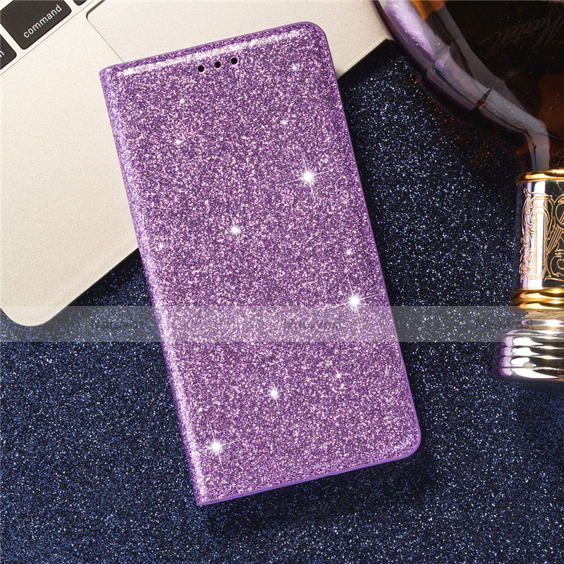Leather Case Stands Flip Cover L09 Holder for Samsung Galaxy S20 Plus 5G Purple