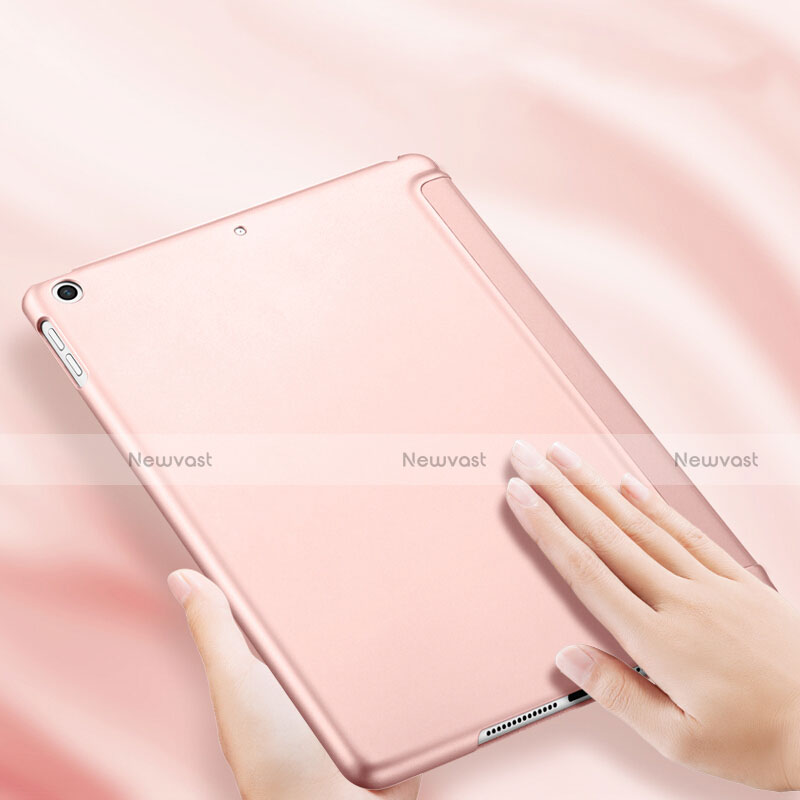 Leather Case Stands Flip Cover L10 for Apple New iPad 9.7 (2017) Rose Gold
