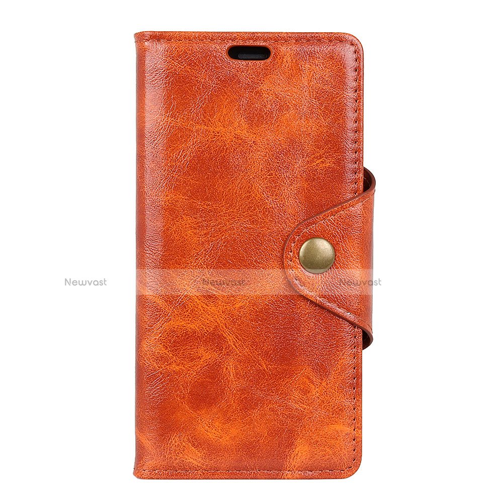 Leather Case Stands Flip Cover L10 Holder for Alcatel 1X (2019) Orange