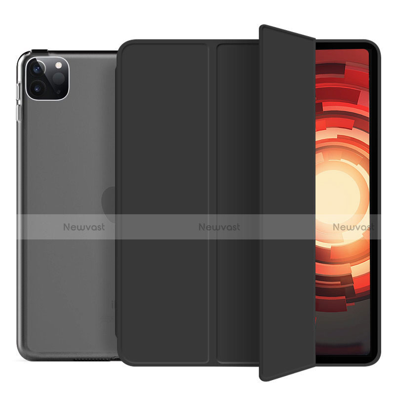 Leather Case Stands Flip Cover L10 Holder for Apple iPad Pro 12.9 (2020) Black