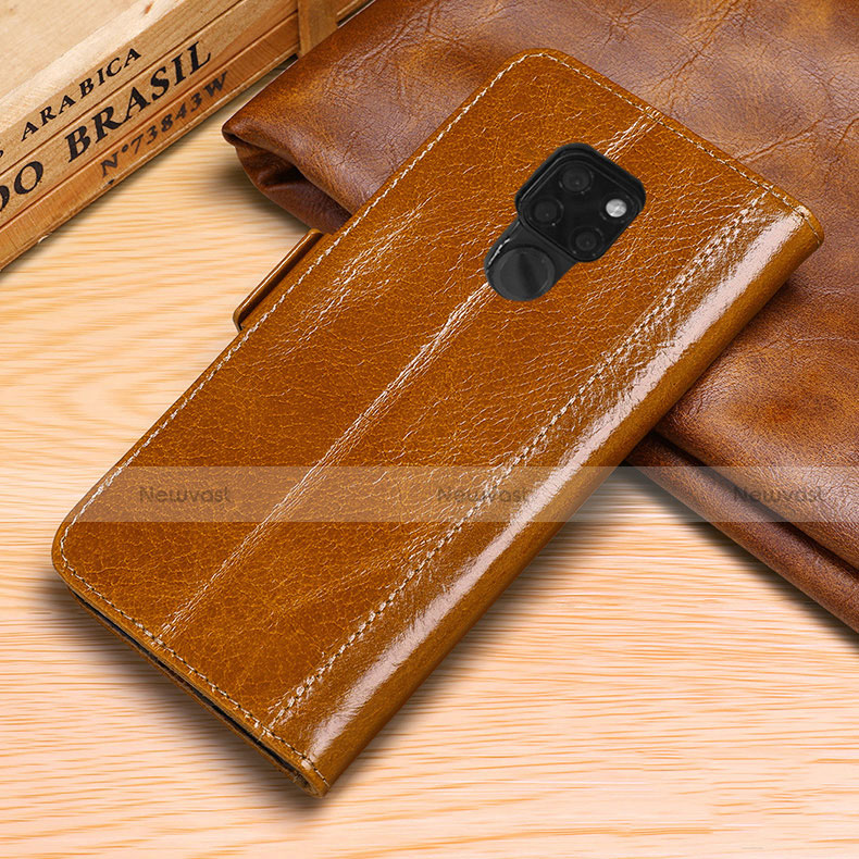 Leather Case Stands Flip Cover L10 Holder for Huawei Mate 20 Orange