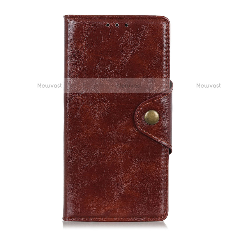 Leather Case Stands Flip Cover L10 Holder for Realme C11 Brown