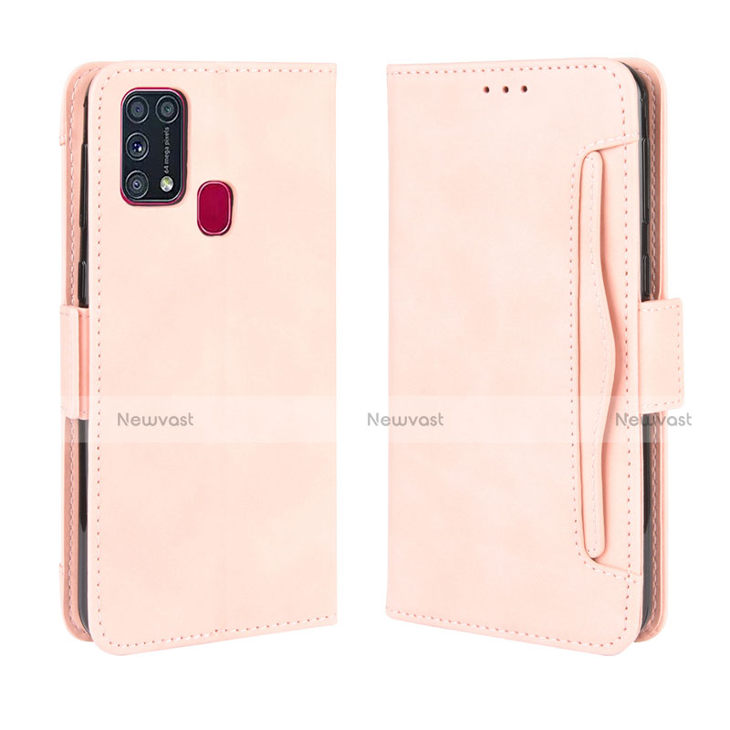 Leather Case Stands Flip Cover L10 Holder for Samsung Galaxy M21s Pink