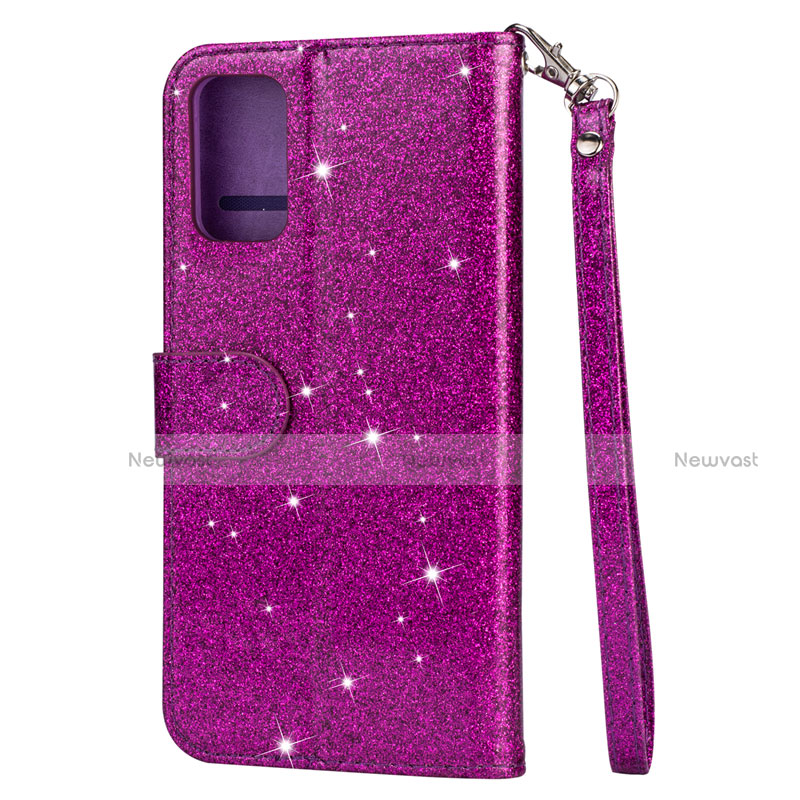Leather Case Stands Flip Cover L10 Holder for Samsung Galaxy S20 Plus 5G Purple