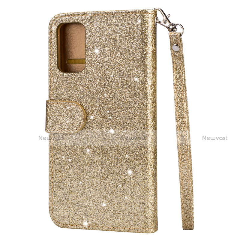 Leather Case Stands Flip Cover L10 Holder for Samsung Galaxy S20 Plus Gold