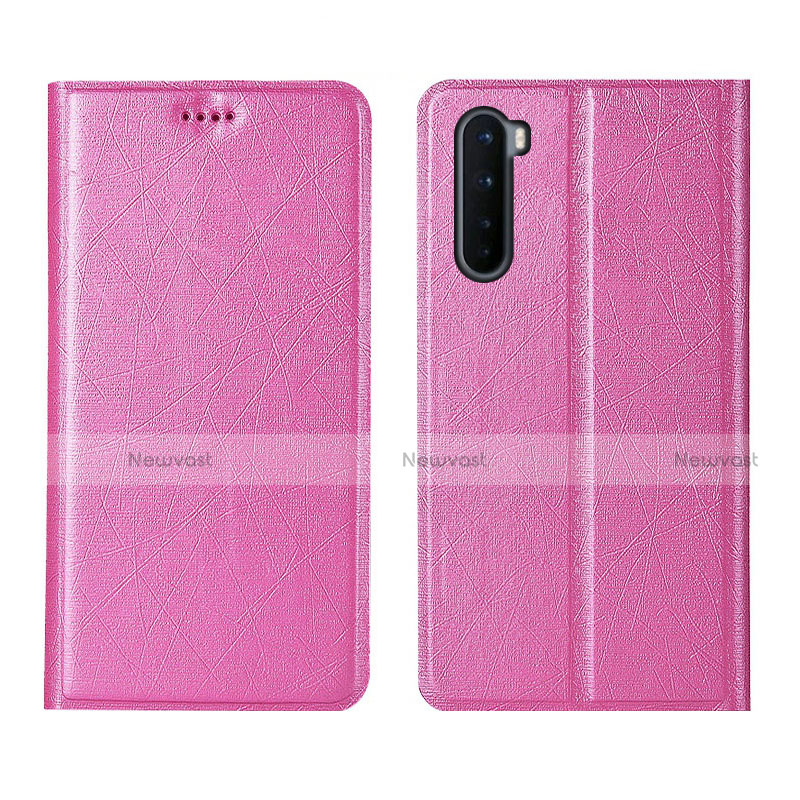 Leather Case Stands Flip Cover L11 Holder for OnePlus Nord Pink