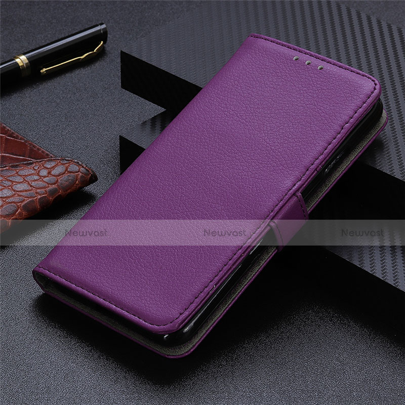 Leather Case Stands Flip Cover L11 Holder for Realme X7 5G Purple