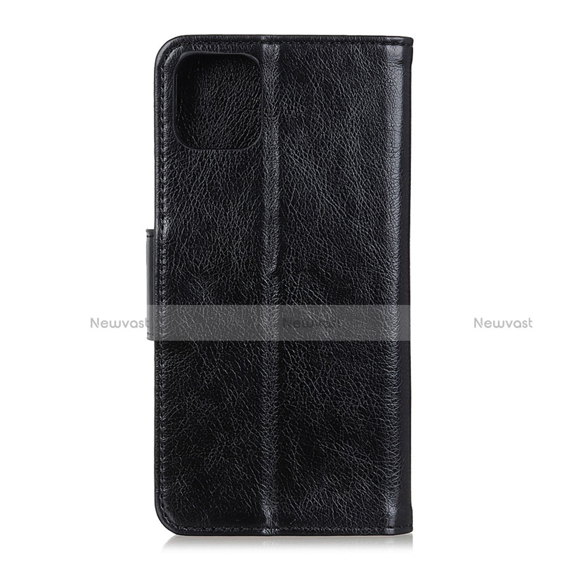 Leather Case Stands Flip Cover L11 Holder for Samsung Galaxy A71 5G Black