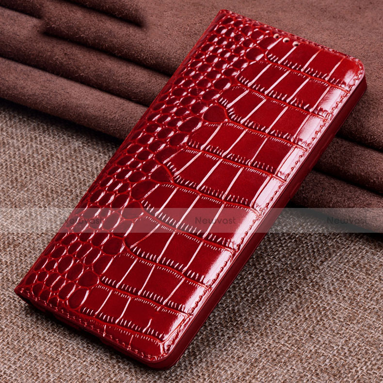 Leather Case Stands Flip Cover L11 Holder for Xiaomi Mi 10 Red Wine