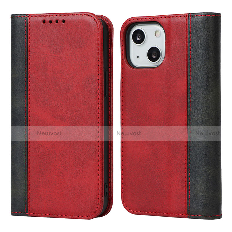 Leather Case Stands Flip Cover L12 Holder for Apple iPhone 13 Red