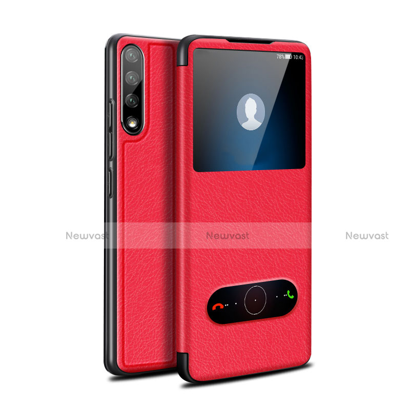 Leather Case Stands Flip Cover L12 Holder for Huawei Enjoy 10S Red