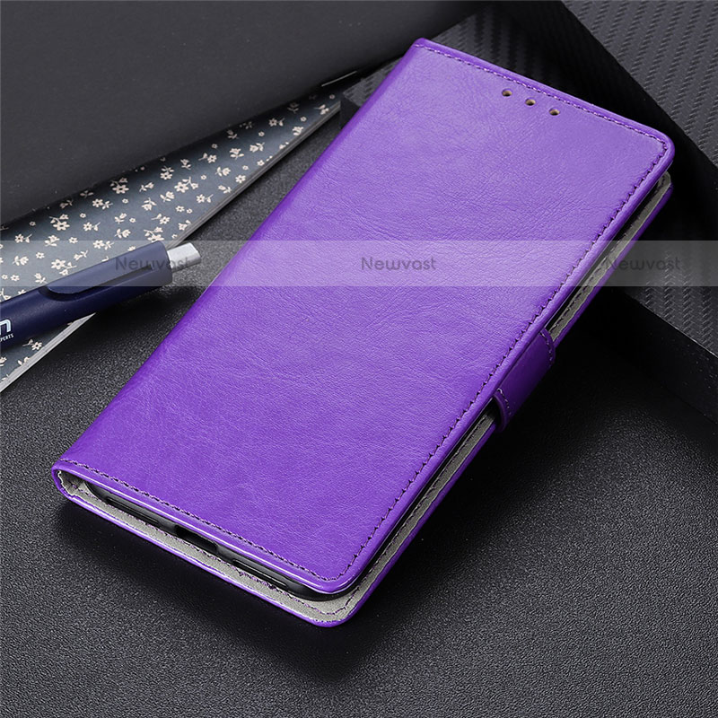 Leather Case Stands Flip Cover L12 Holder for Motorola Moto Edge Purple