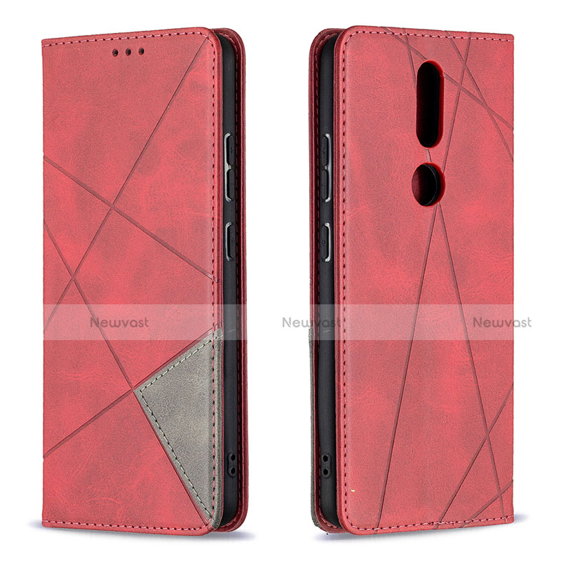 Leather Case Stands Flip Cover L12 Holder for Nokia 2.4 Red