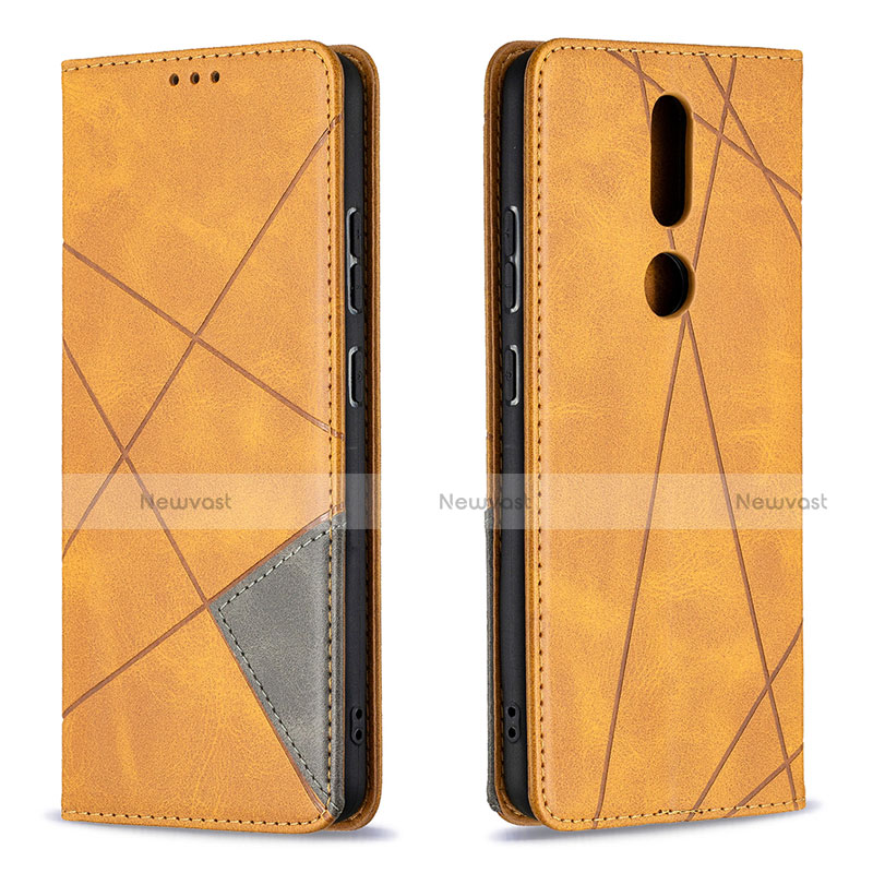 Leather Case Stands Flip Cover L12 Holder for Nokia 2.4 Yellow