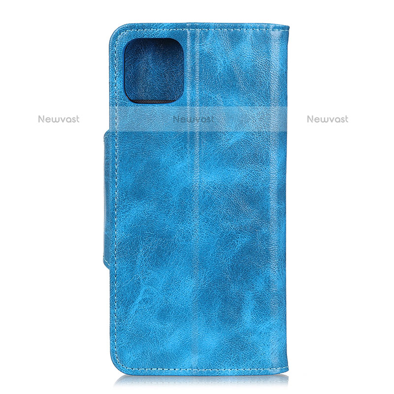 Leather Case Stands Flip Cover L12 Holder for Samsung Galaxy A71 4G A715 Sky Blue