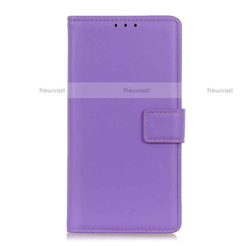 Leather Case Stands Flip Cover L14 Holder for Motorola Moto Edge Purple