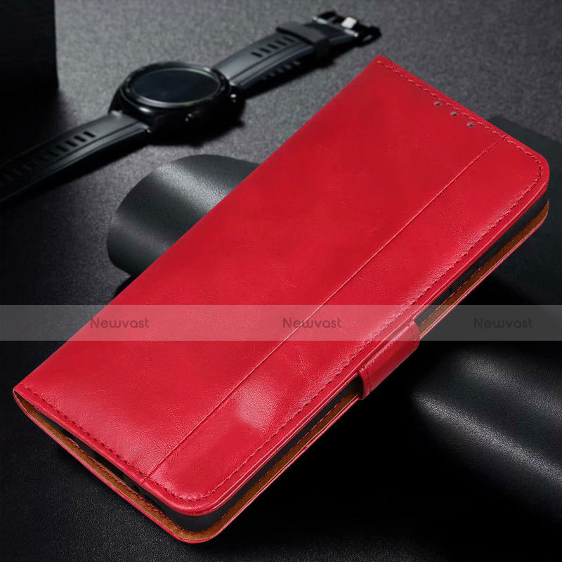 Leather Case Stands Flip Cover L14 Holder for Samsung Galaxy M21s Red