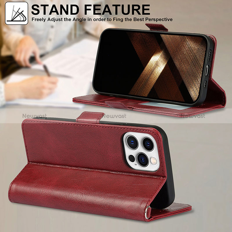 Leather Case Stands Flip Cover L15 Holder for Apple iPhone 14 Pro