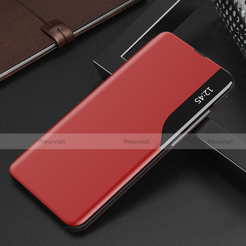 Leather Case Stands Flip Cover L15 Holder for Xiaomi Mi 10T 5G Red