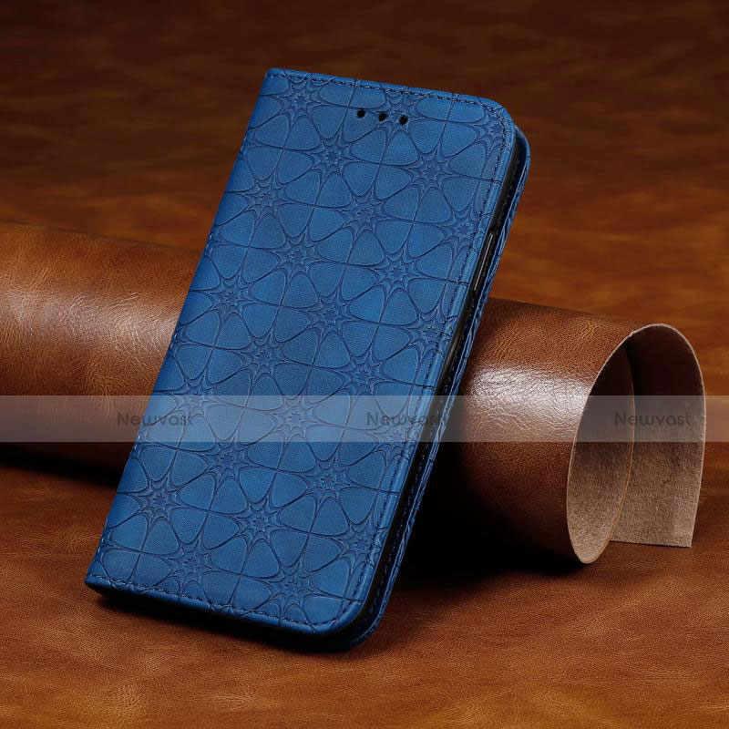 Leather Case Stands Flip Cover L17 Holder for Huawei Honor 9C Blue