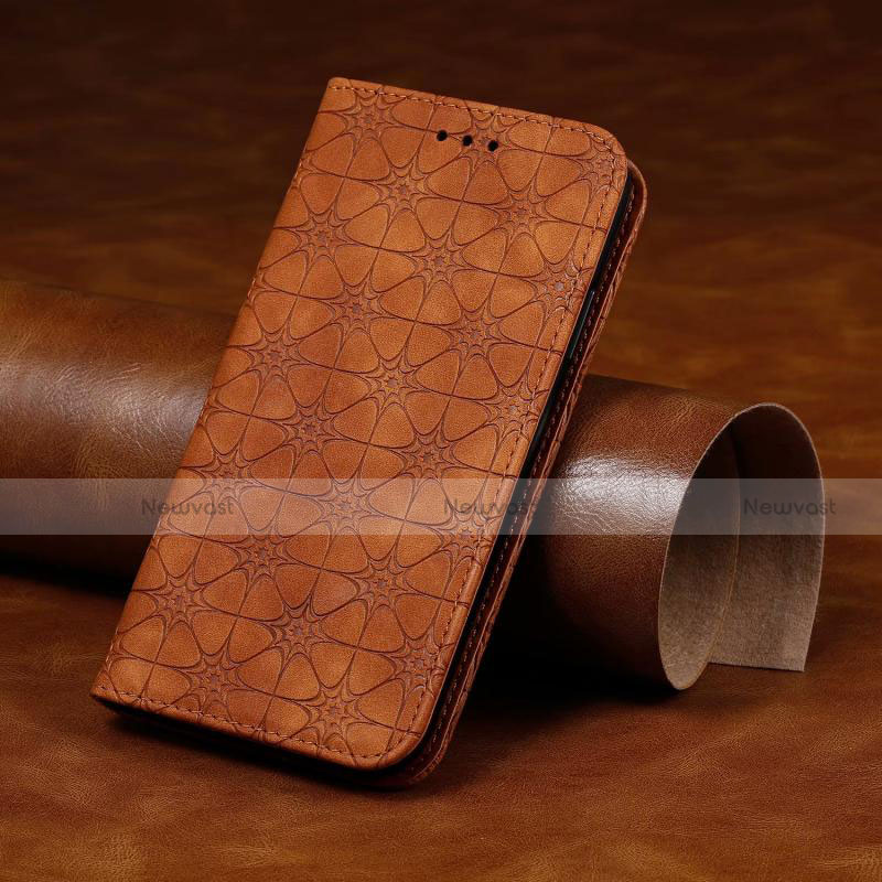 Leather Case Stands Flip Cover L17 Holder for Huawei P40 Lite E Orange