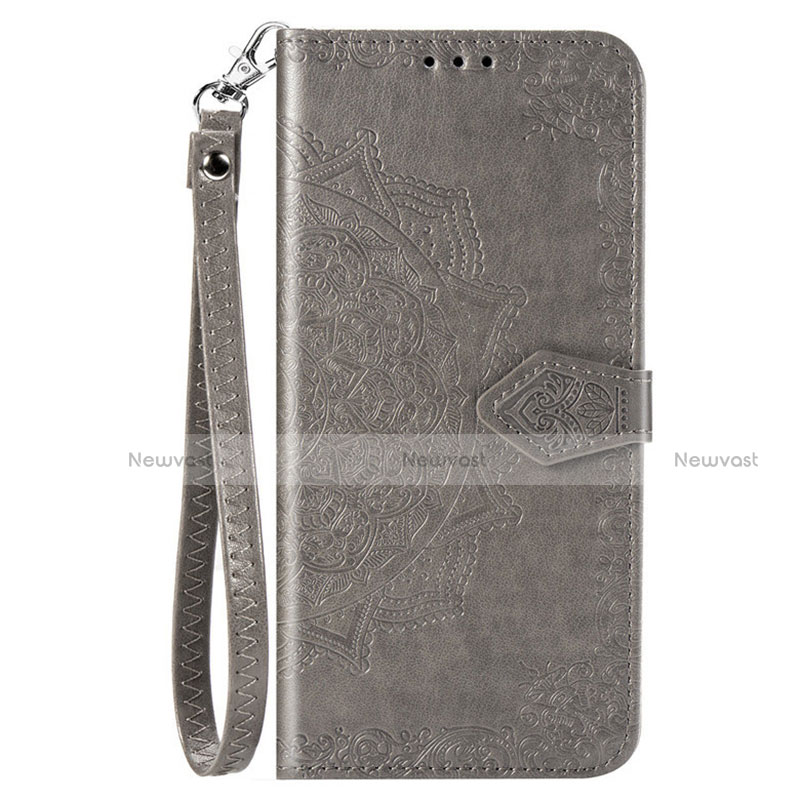 Leather Case Stands Flip Cover L18 Holder for Huawei Honor 9C Gray