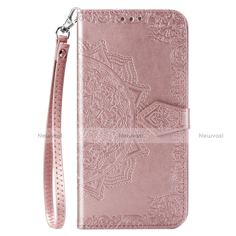 Leather Case Stands Flip Cover L18 Holder for Huawei Honor 9C Rose Gold