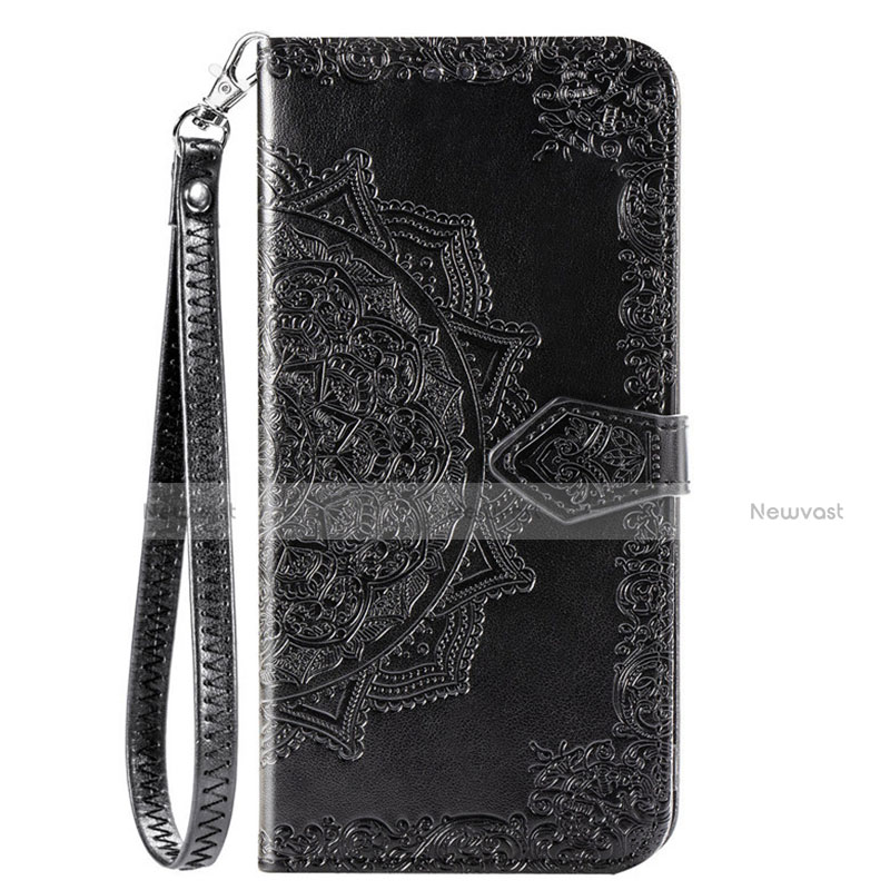 Leather Case Stands Flip Cover L18 Holder for Huawei P40 Lite E Black