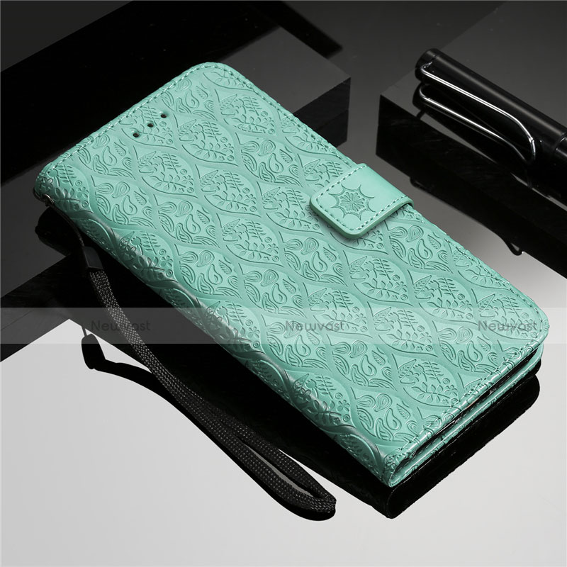 Leather Case Stands Flip Cover L19 Holder for Samsung Galaxy A51 5G Green