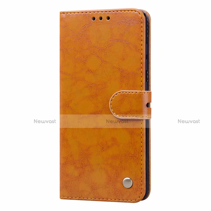 Leather Case Stands Flip Cover L23 Holder for Samsung Galaxy A71 5G Orange