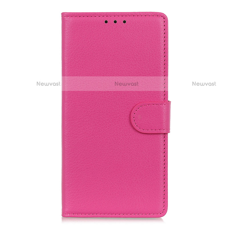 Leather Case Stands Flip Cover L24 Holder for Realme C11 Hot Pink