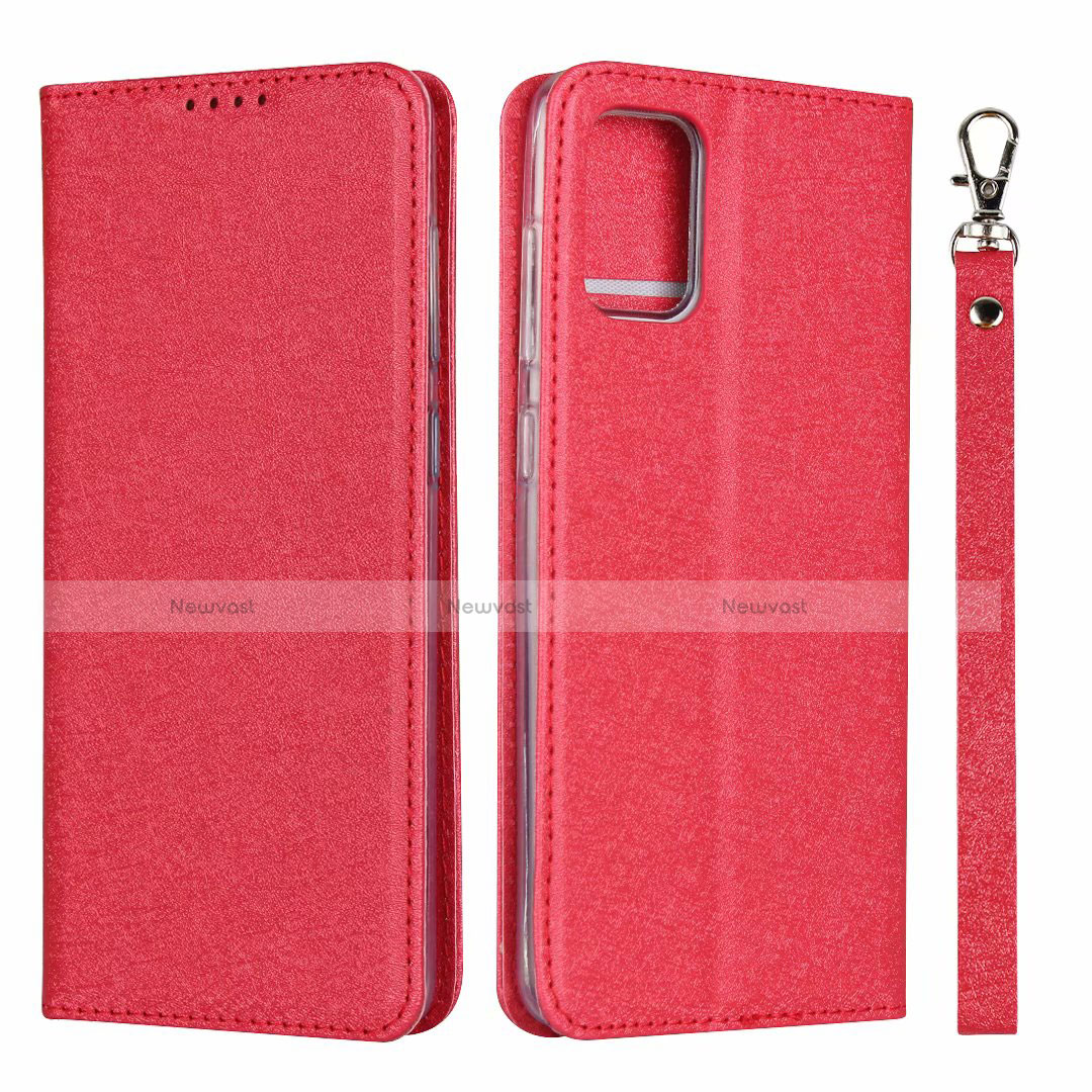 Leather Case Stands Flip Cover L27 Holder for Samsung Galaxy A71 5G Red