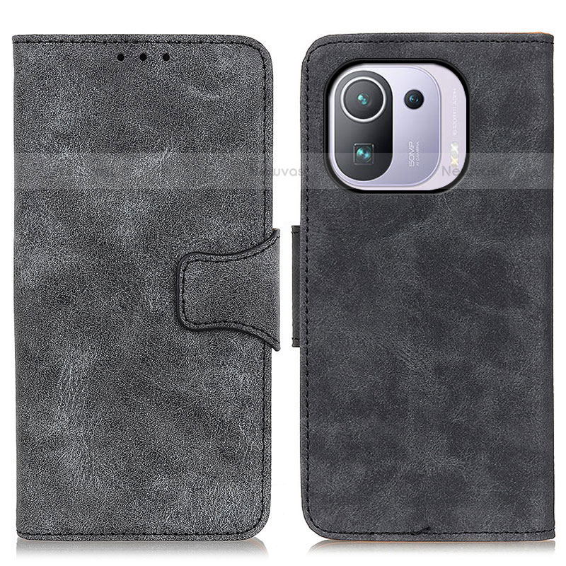 Leather Case Stands Flip Cover M03L Holder for Xiaomi Mi 11 Pro 5G Gray