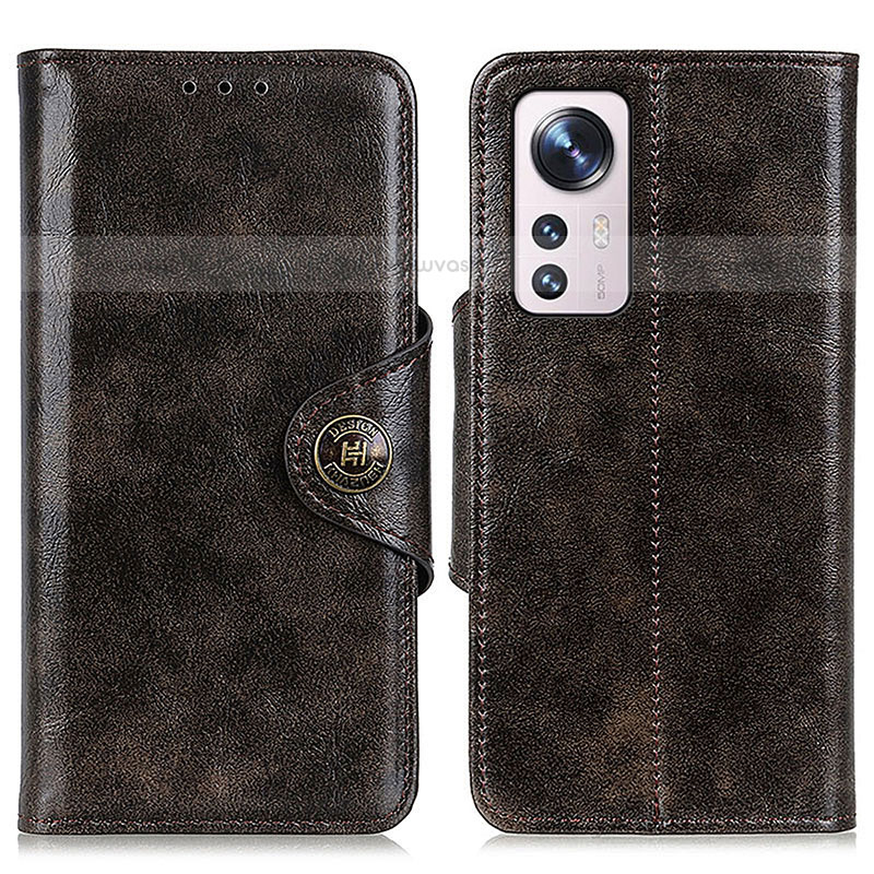 Leather Case Stands Flip Cover M04L Holder for Xiaomi Mi 12S 5G Brown