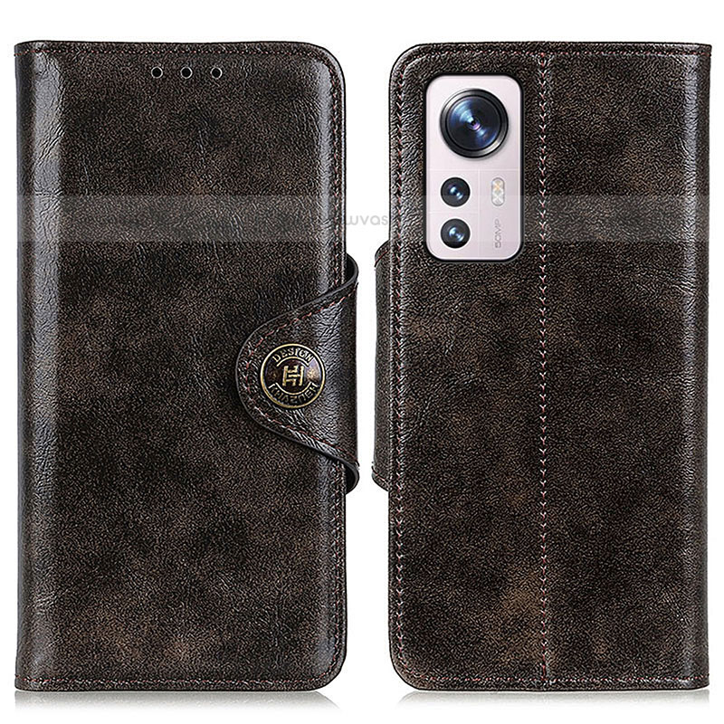 Leather Case Stands Flip Cover M04L Holder for Xiaomi Mi 12S Pro 5G Brown