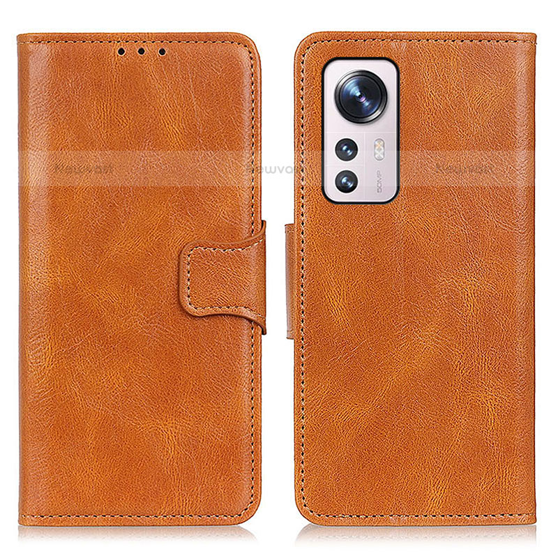 Leather Case Stands Flip Cover M06L Holder for Xiaomi Mi 12 5G Orange