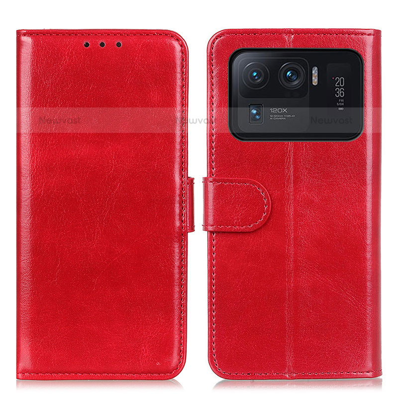 Leather Case Stands Flip Cover M07L Holder for Xiaomi Mi 11 Ultra 5G Red