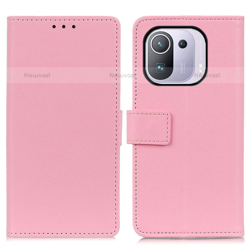 Leather Case Stands Flip Cover M08L Holder for Xiaomi Mi 11 Pro 5G Pink