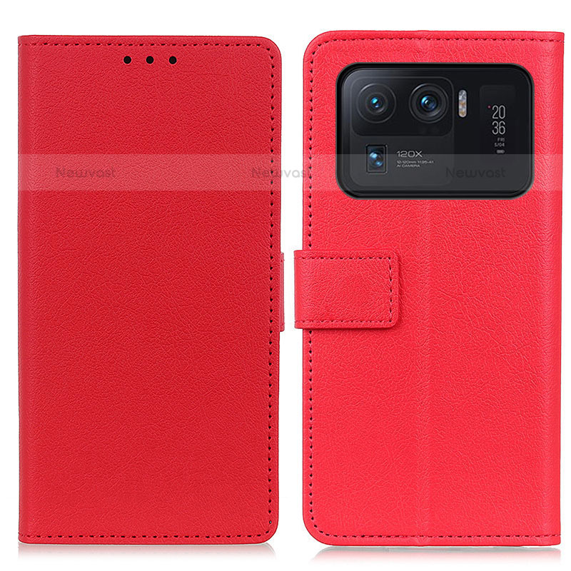 Leather Case Stands Flip Cover M08L Holder for Xiaomi Mi 11 Ultra 5G Red