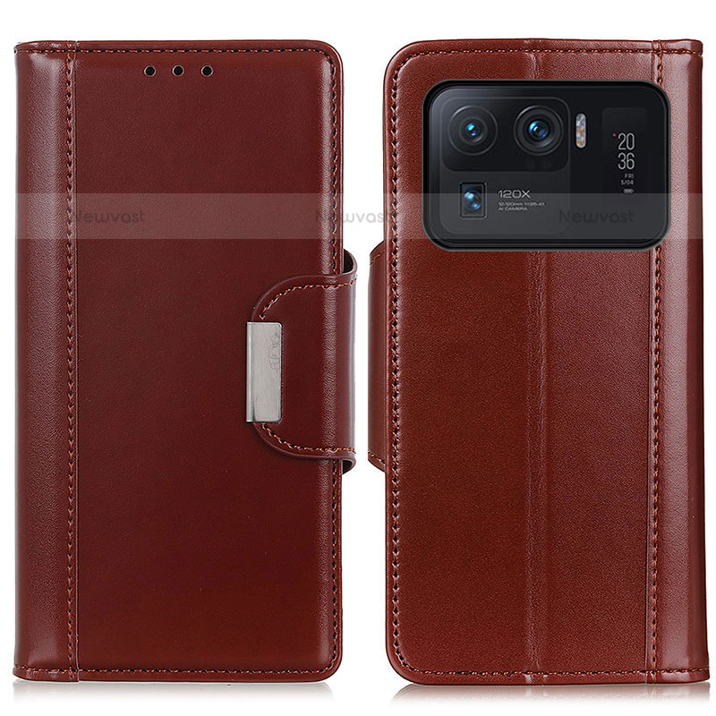 Leather Case Stands Flip Cover M13L Holder for Xiaomi Mi 11 Ultra 5G Brown