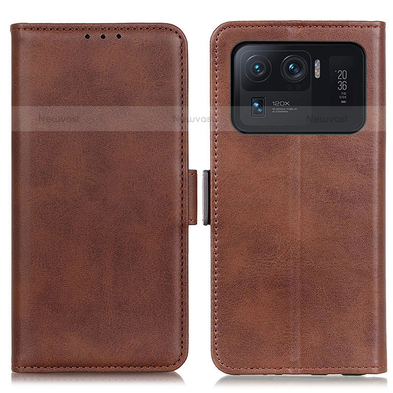Leather Case Stands Flip Cover M15L Holder for Xiaomi Mi 11 Ultra 5G Brown