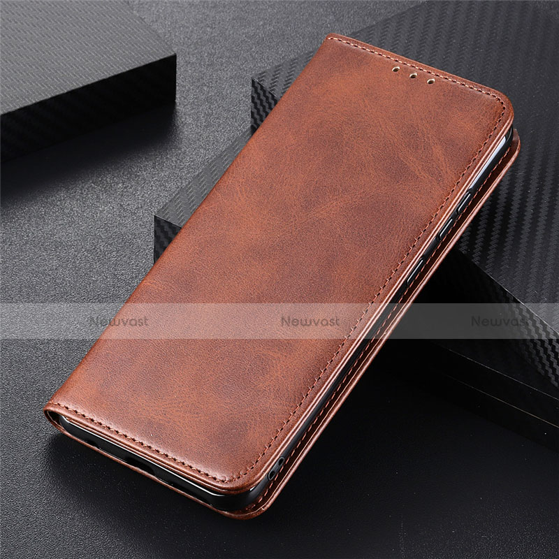 Leather Case Stands Flip Cover N03 Holder for Huawei P40 Brown