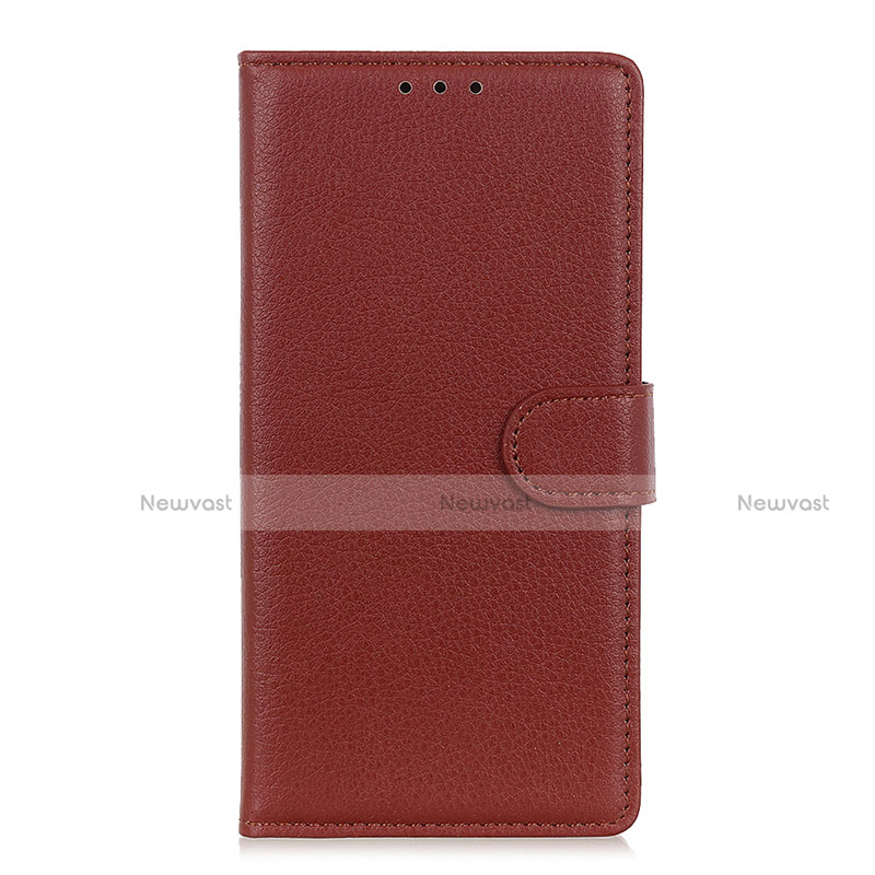 Leather Case Stands Flip Cover N04 Holder for Huawei P40 Brown